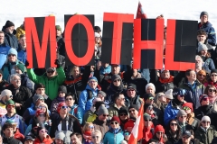 SAALBACH, AUSTRIA, 07.FEB.25 - ALPINE SKIING - FLOWERS CEREMONY IM SUPER G HERREN- FIS ALPINE WORLD SKI CHAMPIONSHIPS SAALBACH 2025
IMAGE  SHOWS : MOTHL FANS BEI DER SKI WM IN SAALBACH,
PHOTO: SMP/WINTER