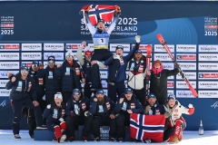 SAALBACH, AUSTRIA, 07.FEB.25 - ALPINE SKIING - FLOWERS CEREMONY IM SUPER G HERREN- FIS ALPINE WORLD SKI CHAMPIONSHIPS SAALBACH 2025
IMAGE  SHOWS : TEAM NORWEGEN, Adrian Smiseth Sejersted (NOR),
PHOTO: SMP/WINTER