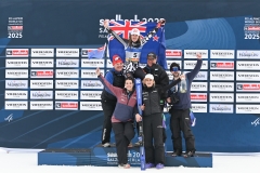SAALBACH, AUSTRIA, 13.FEB.25 - ALPINE SKIING - FLOWERS CEREMONY IM RTL DAMEN- FIS ALPINE WORLD SKI CHAMPIONSHIPS SAALBACH 2025
IMAGE  SHOWS : TEAM NZL, Alice Robinson (NZL),
PHOTO: SMP/WINTER