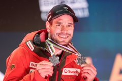SAALBACH, AUSTRIA, 14.FEB.25 - ALPINE SKIING - RTL, MEN, MEDAL PLAZA, SIEGEREHRUNG. - FIS ALPINE WORLD SKI CHAMPIONSHIPS SAALBACH 2025
IMAGE  SHOWS : Thomas Tumler (SUI), 
PHOTO: SMP/WINTER